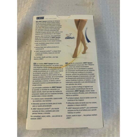 Jobst opaque honey thigh stockings large new BNR 20-30mnhg closed toe #7748319 - Picture 2 of 7